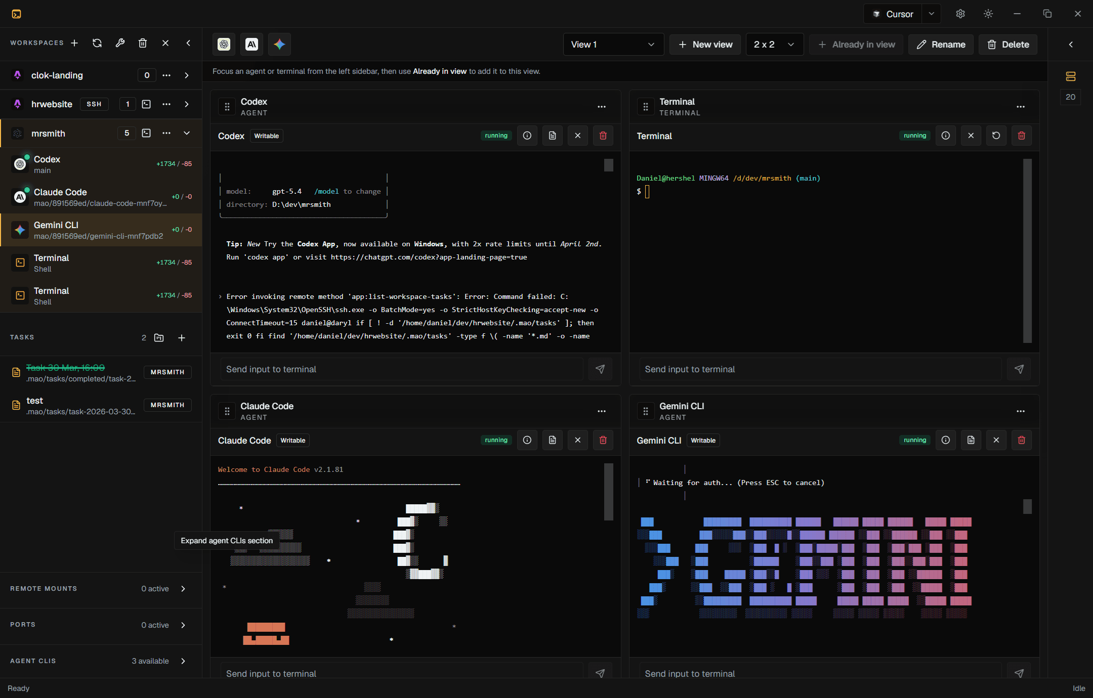 Nora application screenshot showing the agentic development workspace.